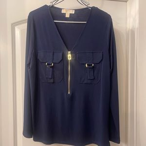 Michael kors half zip blouse
